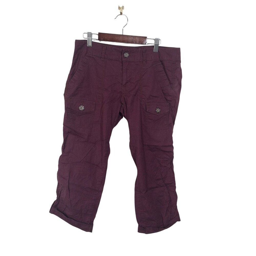 Juniors SO Maroon Cargo Pocket Capri Y2K SZ 5 Back to School Vintage
